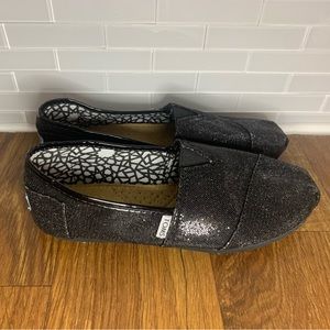 TOMS Black Glitter Alpargata Women’s Size 7